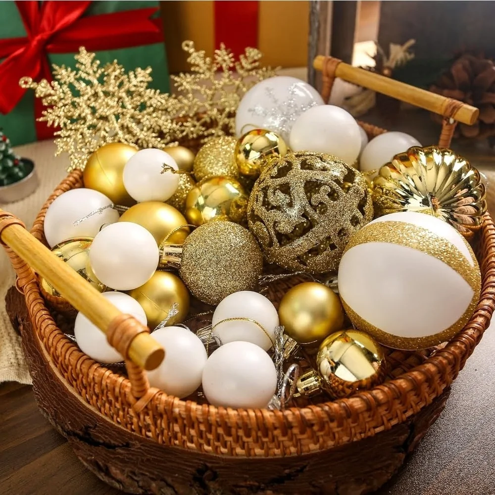Martha Stewart  Decorative Bows And Wironlst Christmas Ball Ornaments - 46pcs .